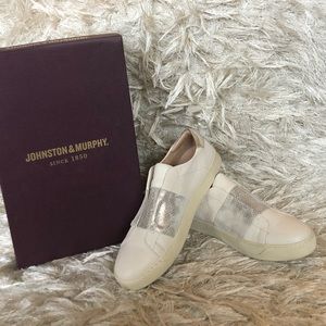 Johnston & Murphy women’s white sneakers